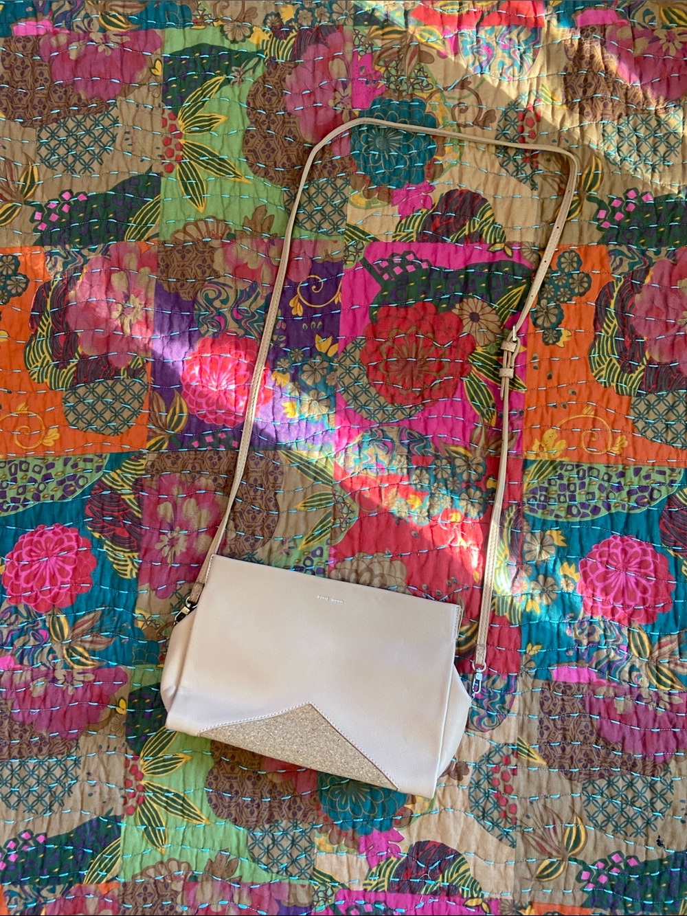 Pixie Mood Peach Pink Vegan Leather Crossbody with Cork Accent